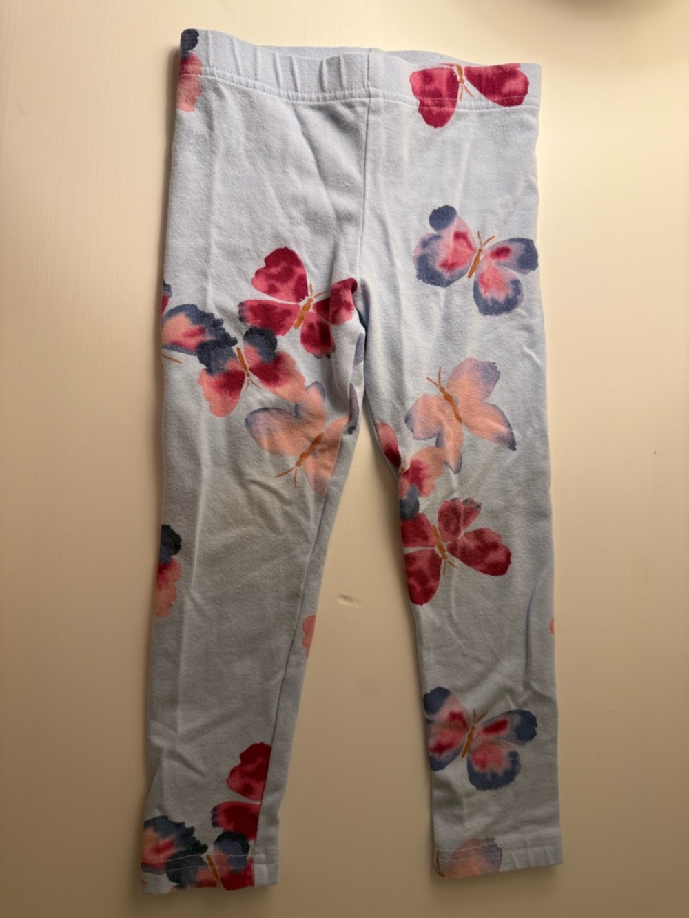 Carter's Light Blue Leggings with Pink and Purple Butterflies 4T